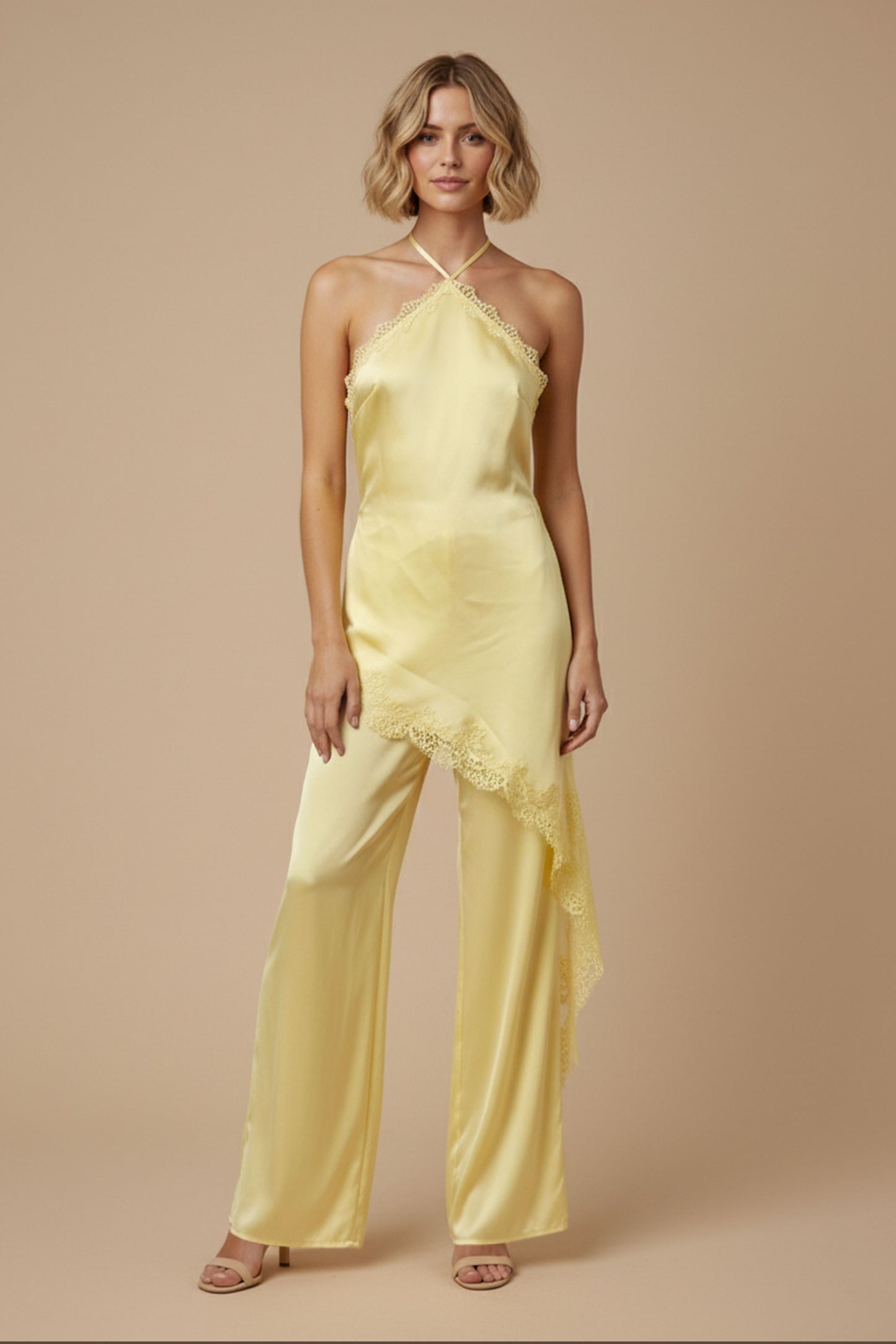 Cora Satin Lace Jumpsuit