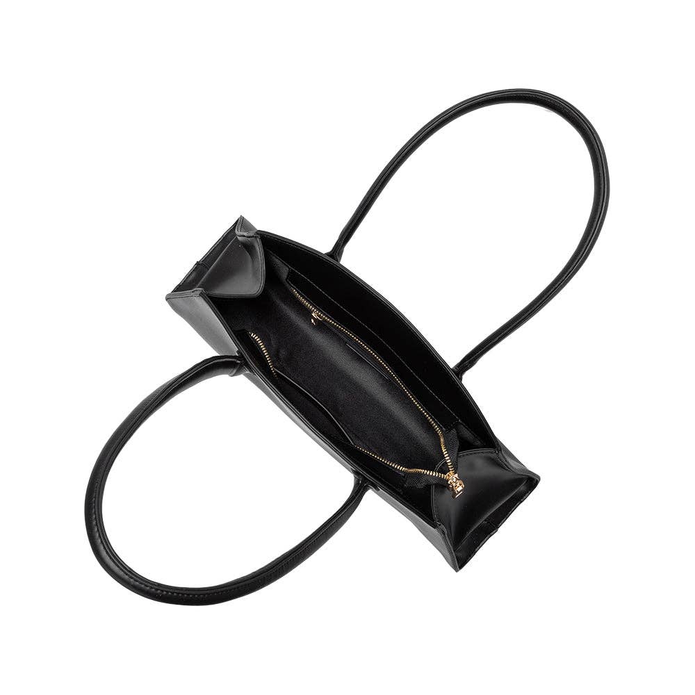 Birdie Black Recycled Vegan Leather Shoulder Bag