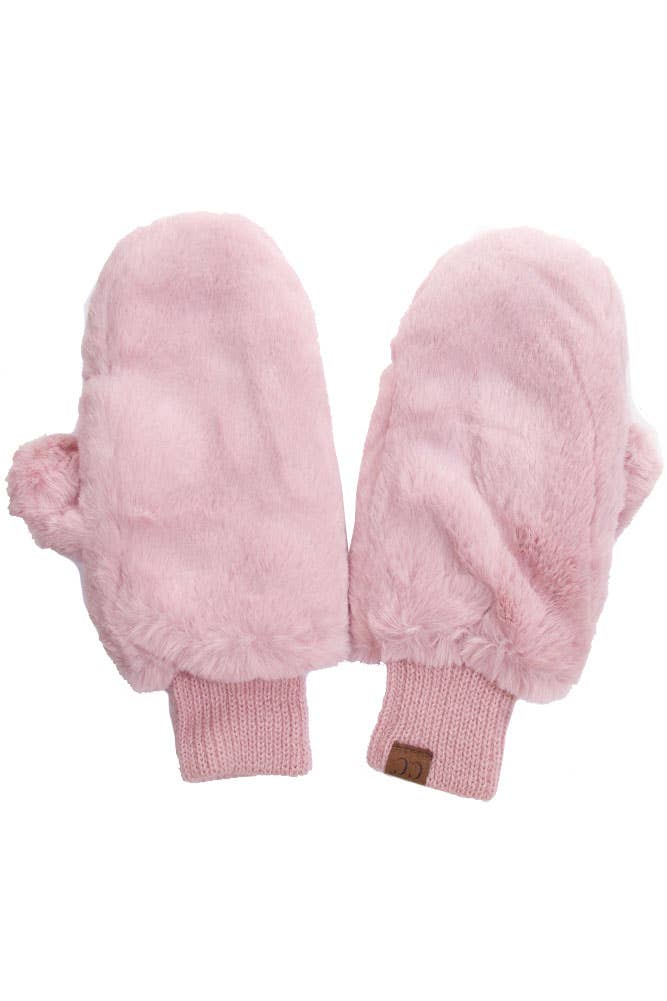 C.C Faux Fur Mittens with Shepherd Lining