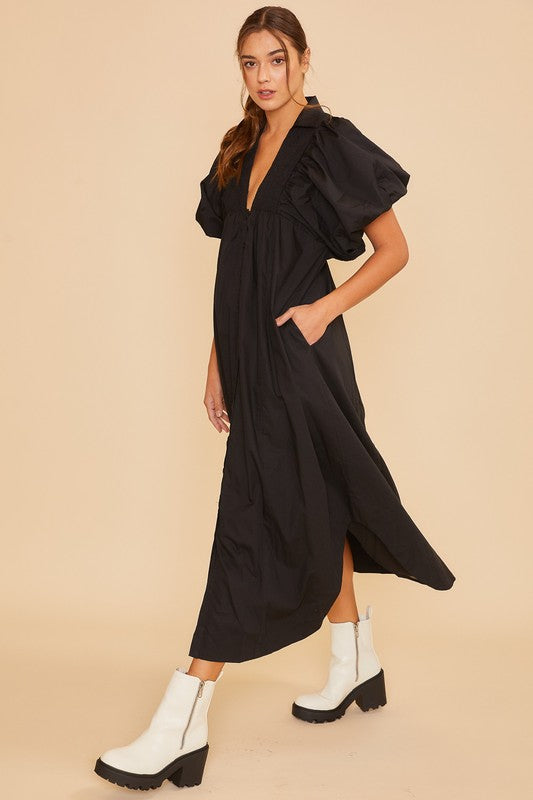 Madeline Midi Dress - Black