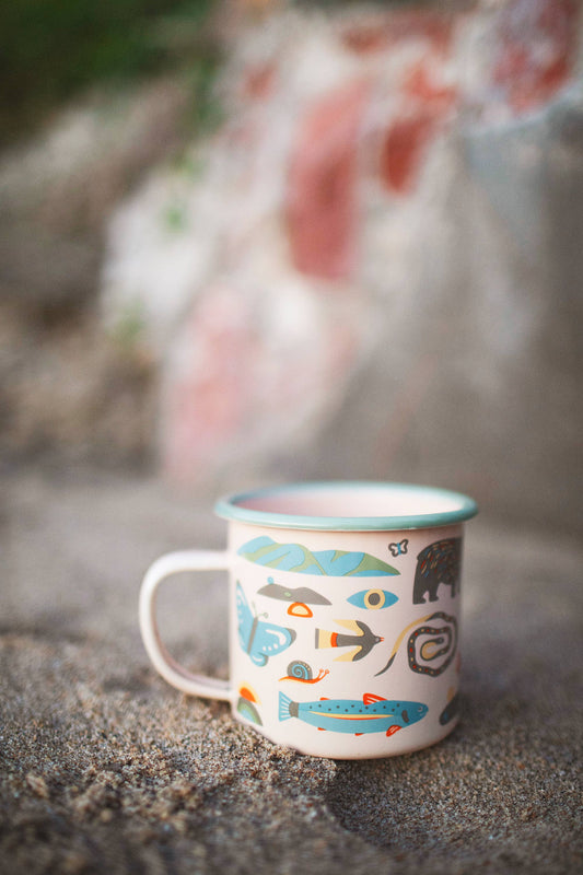 Mountain Stream Enamel Coffee & Camp Mug
