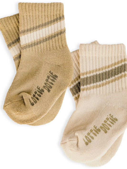 Baby/Toddler Half-Crew Socks 2-Pack, Chill Pill Stripe Set