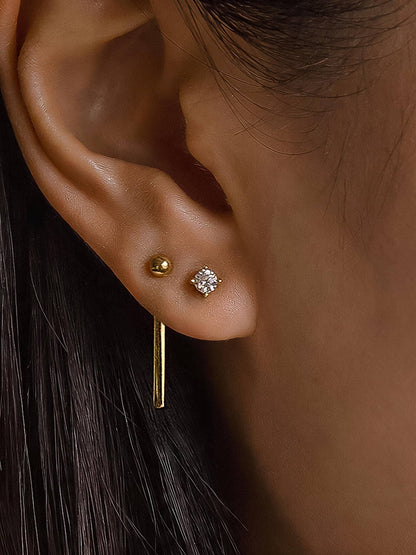 Nola 18K Gold Non-Tarnish CZ Chain Drop Earring Set