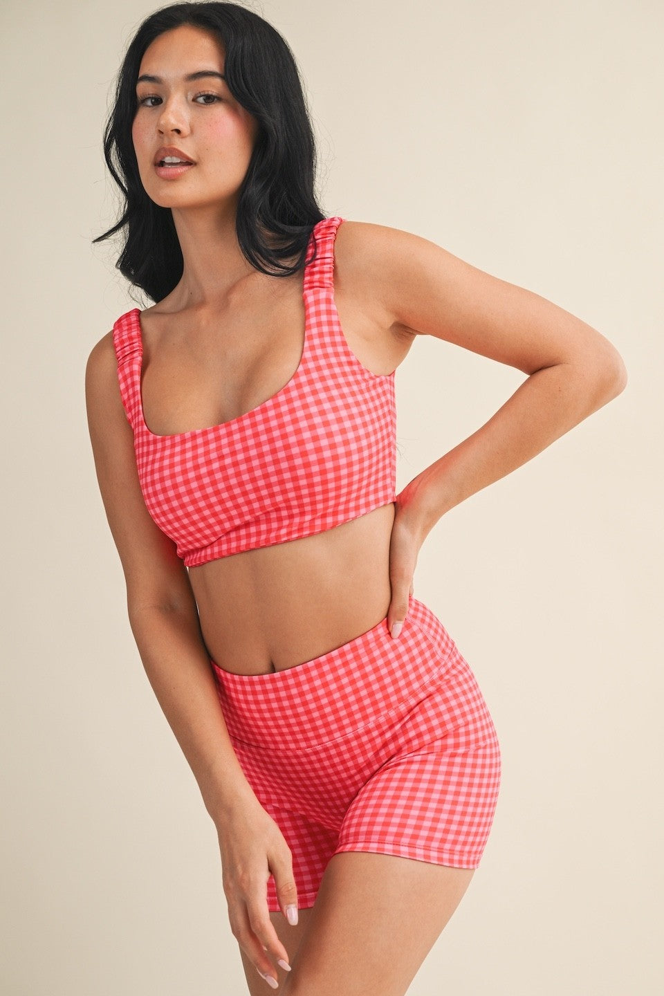 Paloma Gingham Ruched Bra