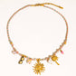 Sorrento 18K Gold Non-Tarnish Charm Beaded Sun Necklace
