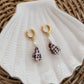Pearl + Hebrew Cone Earrings - Gold