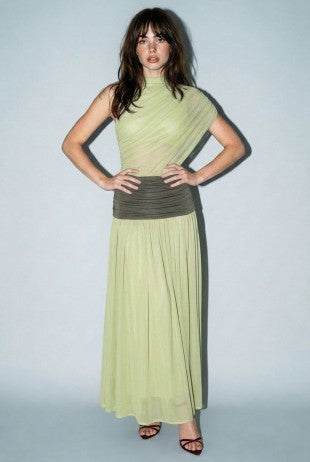 Izzy Colorblock Mesh Maxi Dress