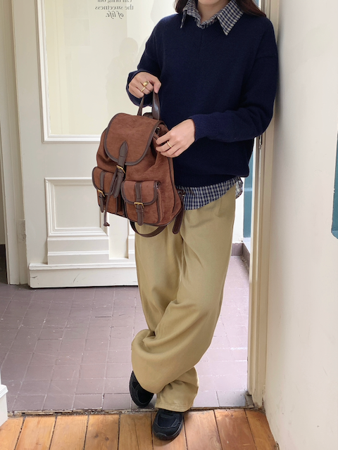 Avery Suede-Like Microfiber Leather Backpack