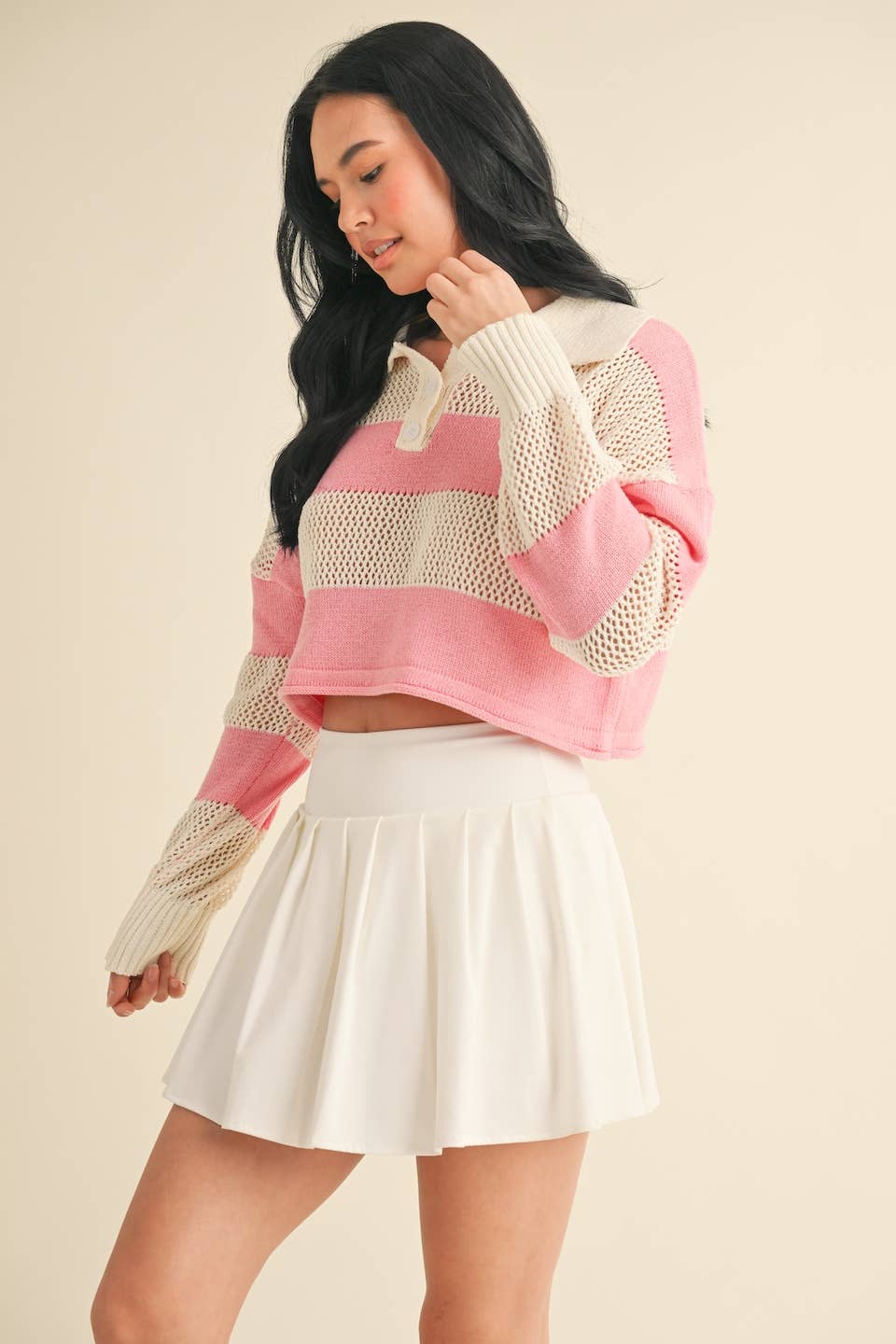 Lumina Striped Knit Rugby Sweater