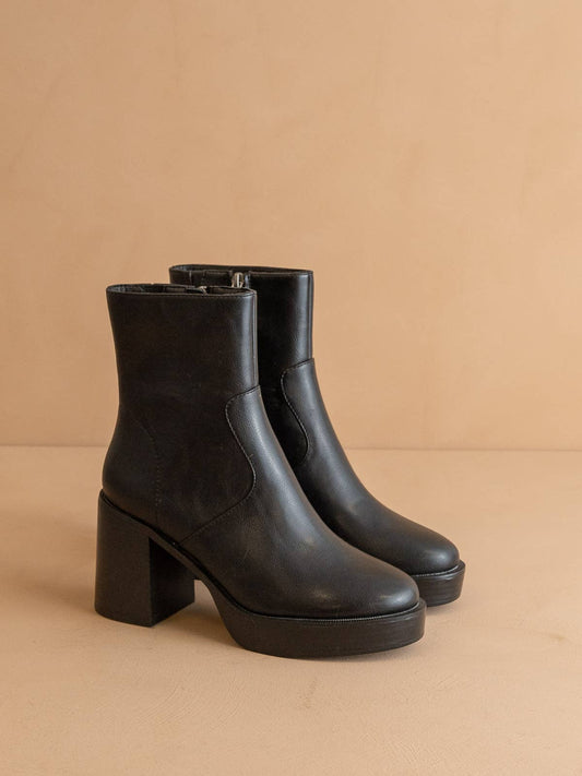The Alexandra Black | Platform Ankle Boots