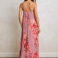 Dahlia Garden Pleated Column Maxi Dress