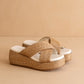 The Fresno Raffia Platform Sandal - Camel