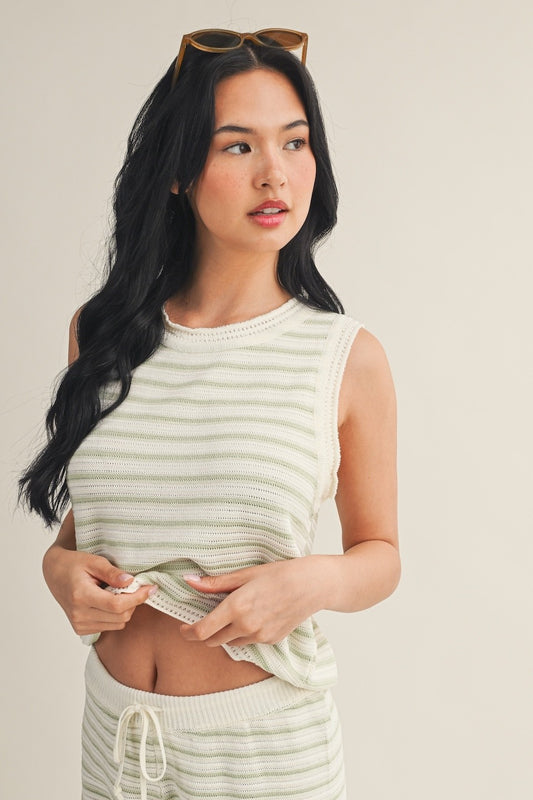 Emily Striped Crochet Tank
