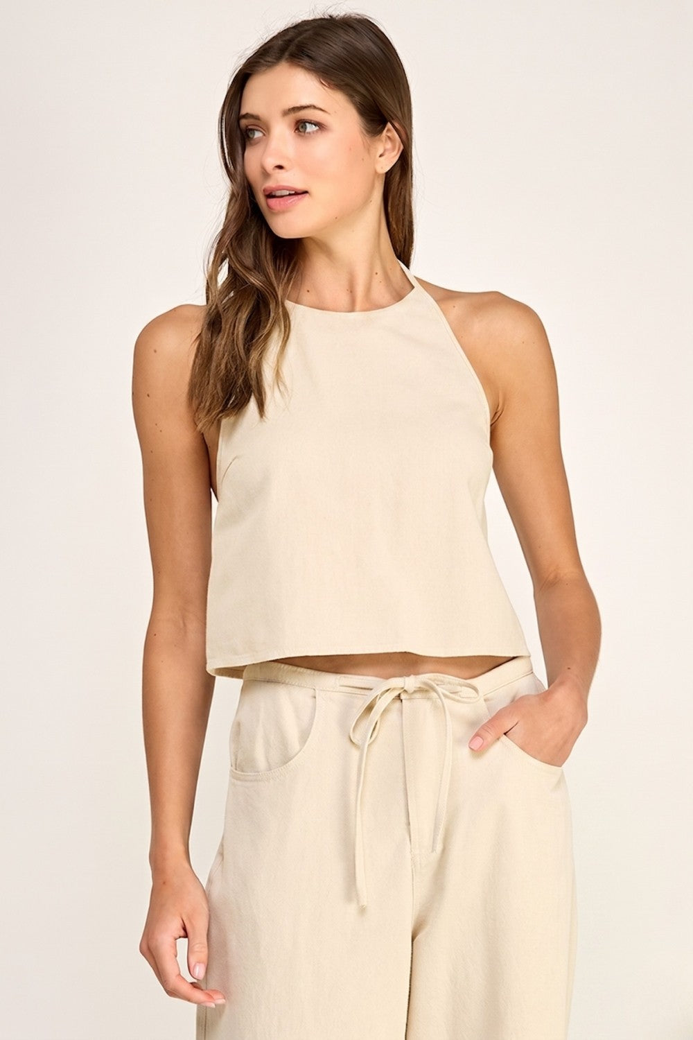 Kaelin Halter Neck Backless Top
