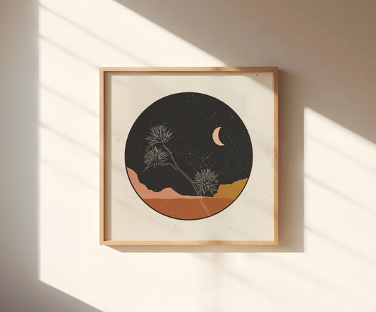 Desert Flower at Night Print