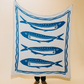 Pacific Row Plush Throw - Swell Blue