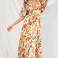 Gift Of Love Flutter Sleeve Plunging Maxi Dress