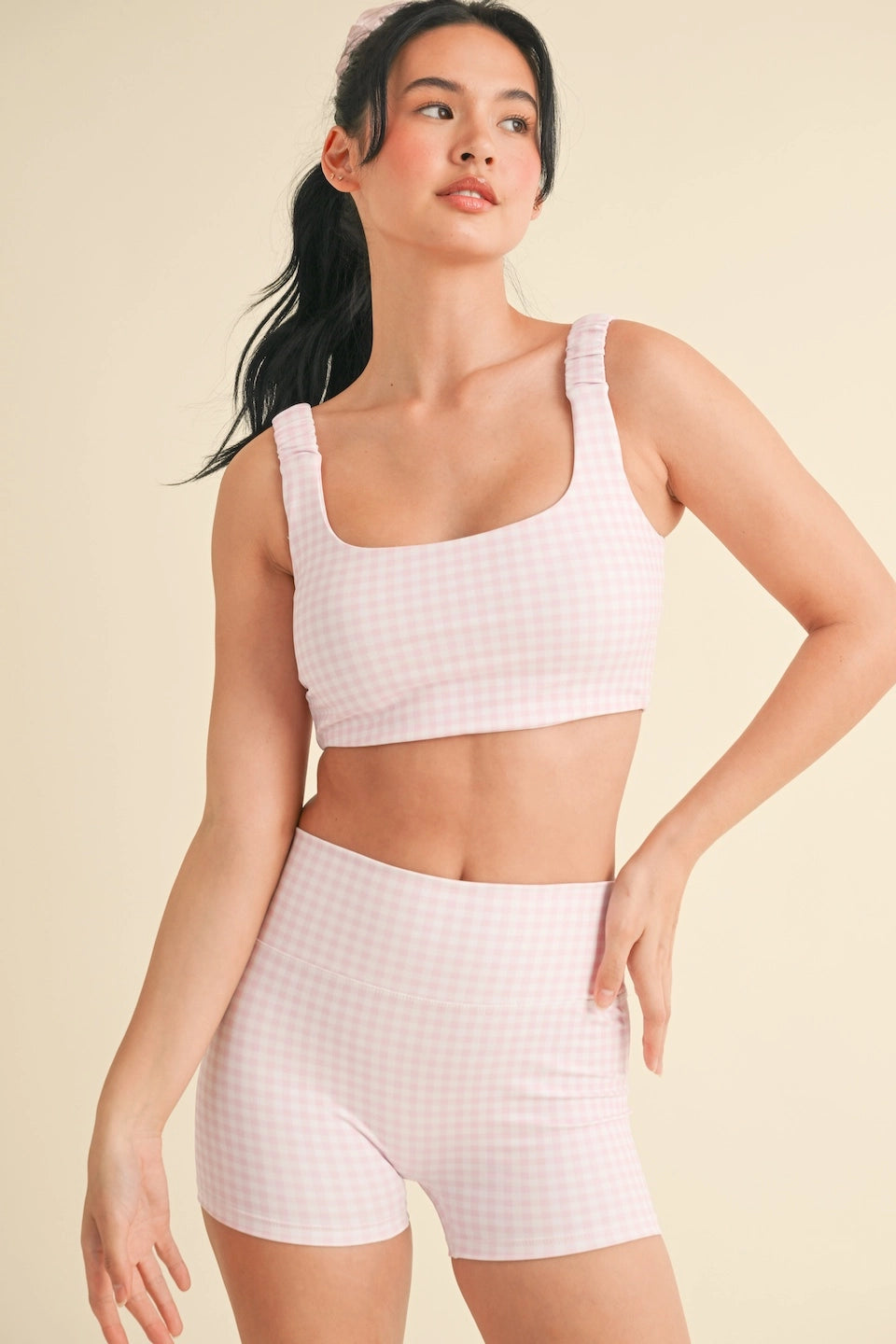 Marjory Gingham Ruched Bra