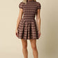 Rinsely Plaid Smocked Mini Dress