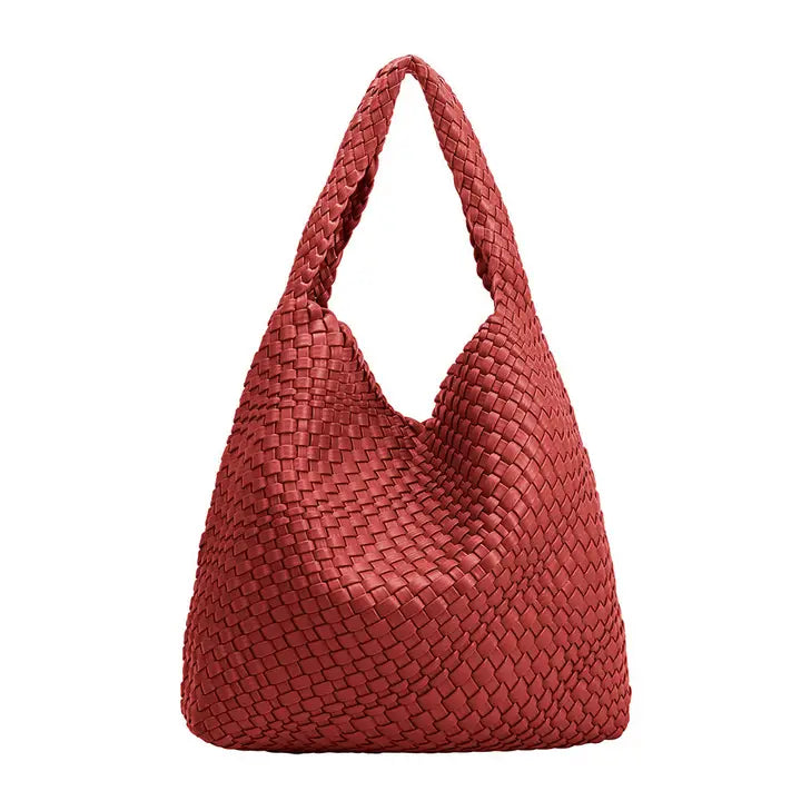 Johanna Large Recycled Vegan Shoulder Bag - Red