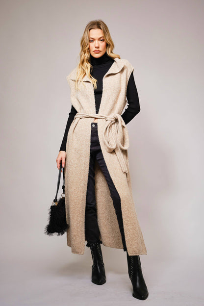 Jasmin Wool Blend Maxi Cardigan Vest