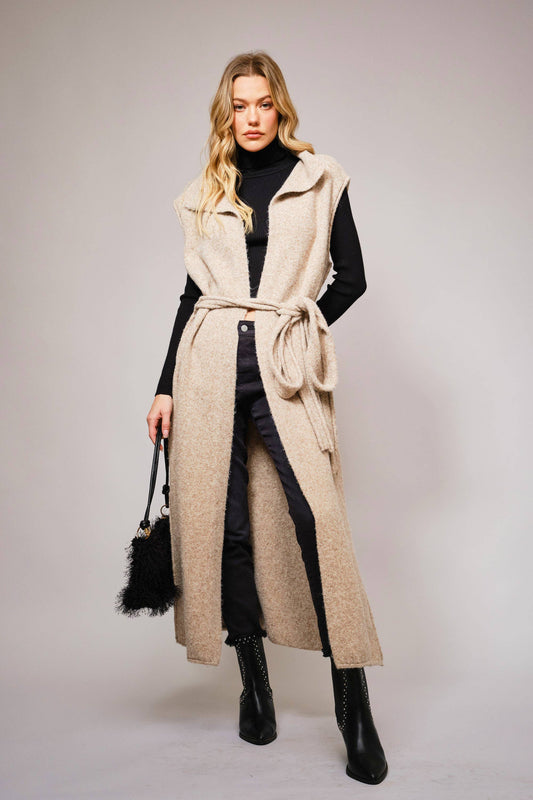 Jasmin Wool Blend Maxi Cardigan Vest