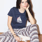 Fair Winds Embroidered Sailboat Tee