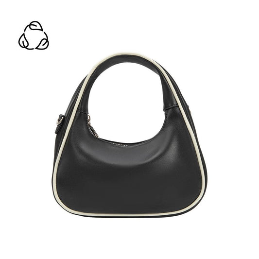 Sarita Black Recycled Vegan Leather Top Handle Bag