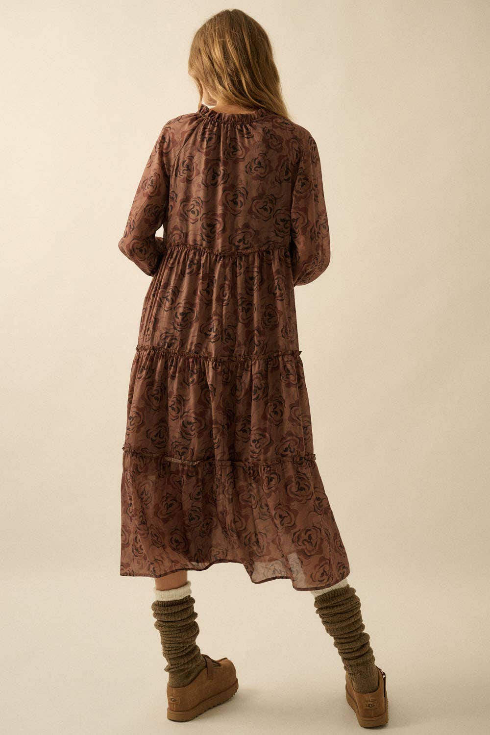 Mojave Floral Tiered Midi Dress