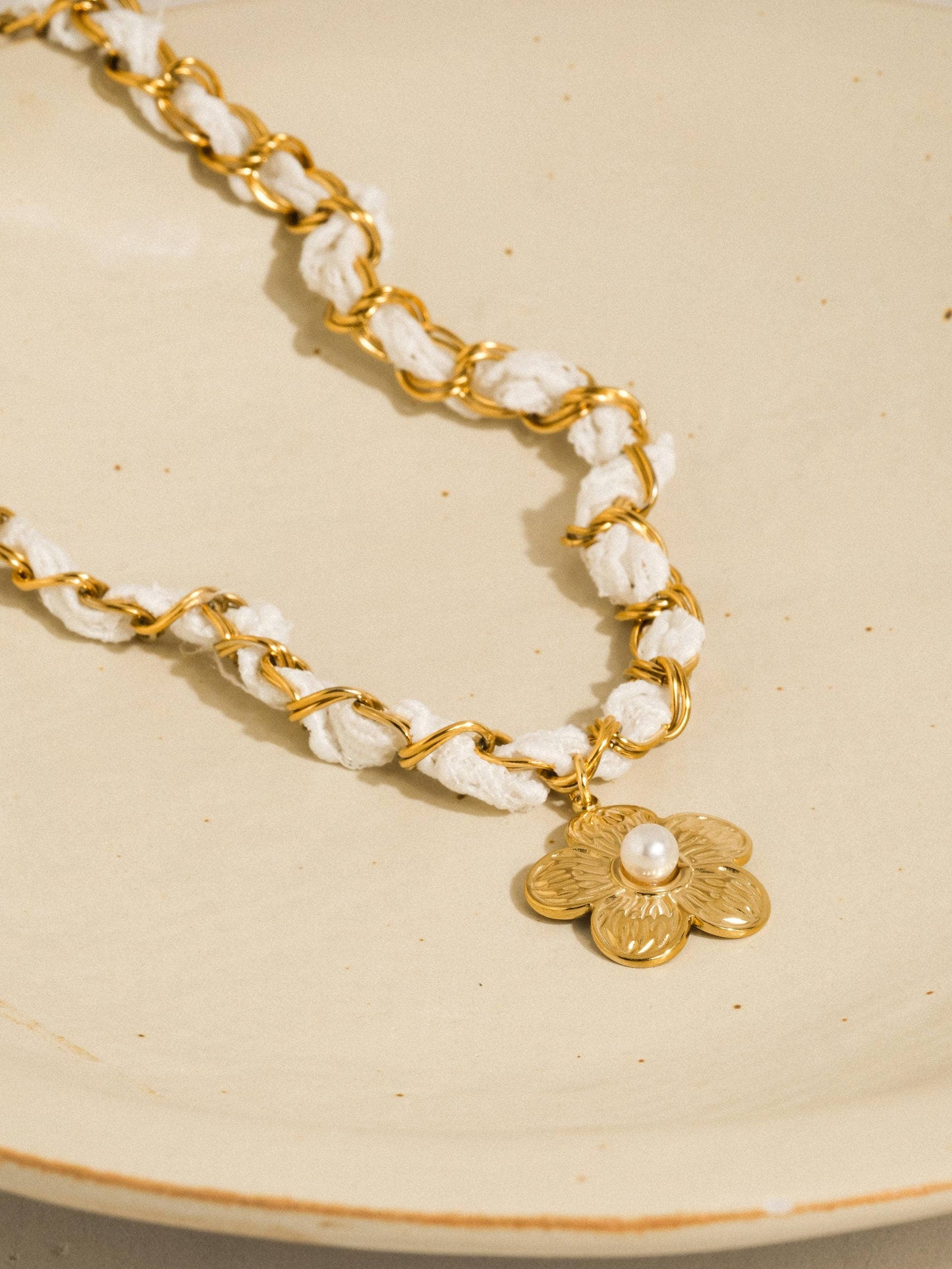 Journey 18K Gold Non-Tarnish Floral Chain Pendant Necklace