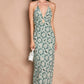 Riviera Fleur Triangle Top Halter Maxi Dress