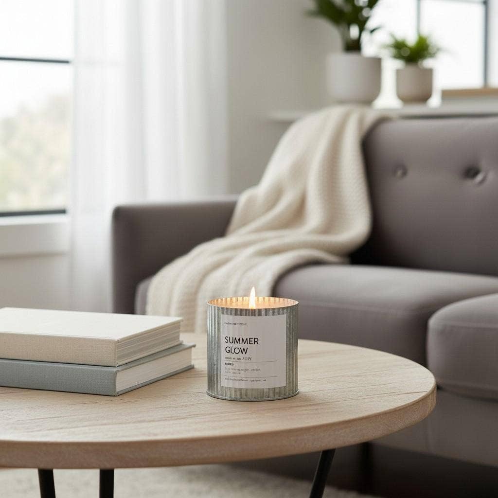 Summer Glow Rustic Wood Wick Candle