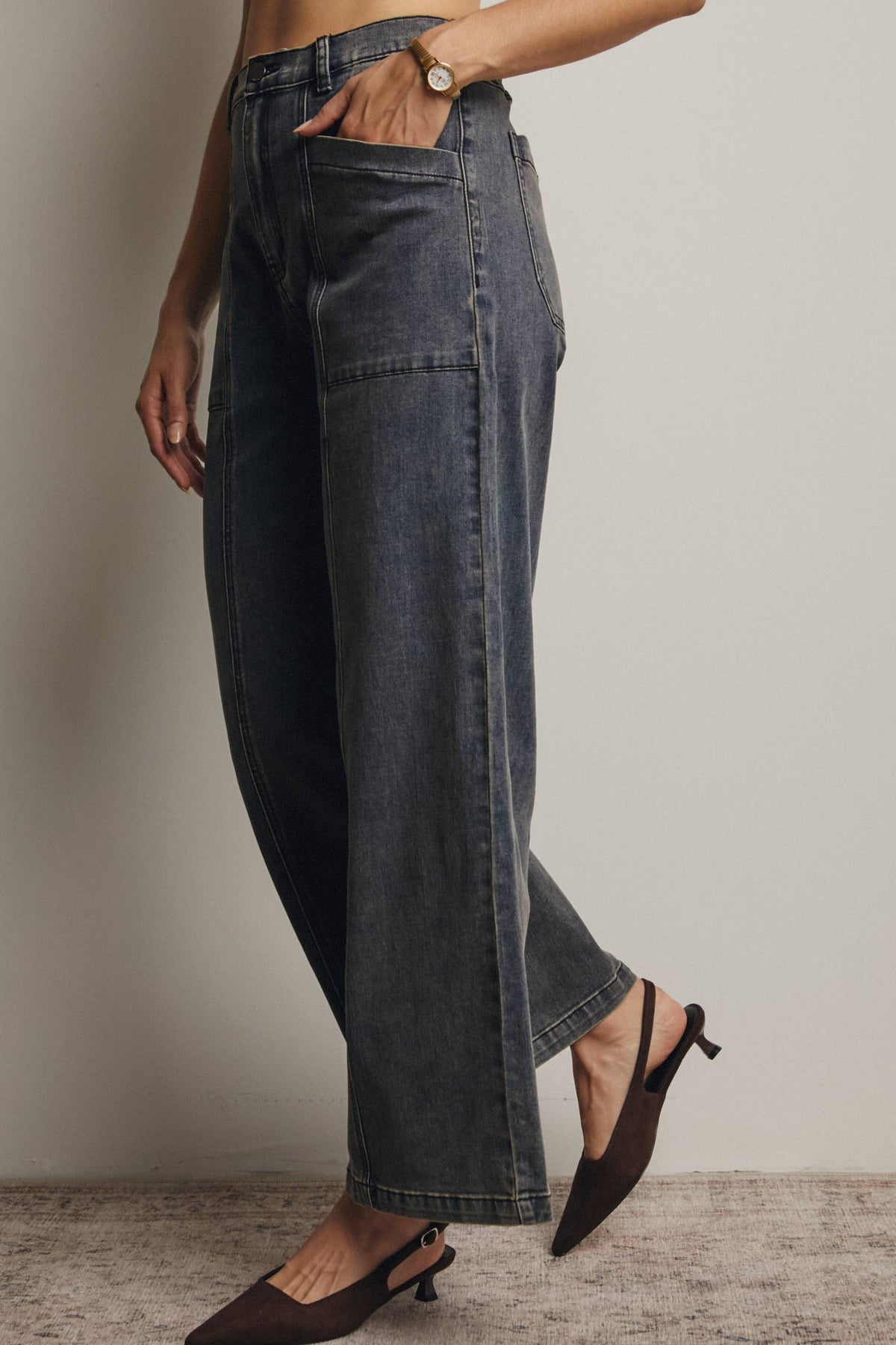 Scout Wide-Leg Stretch Denim Jeans