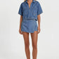 Sally Cropped Denim Top