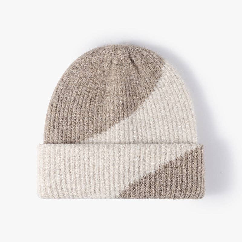 Simple Contrast Warm Knit Beanie