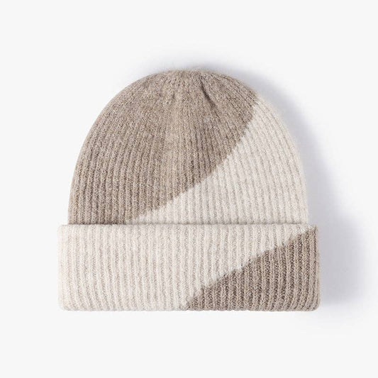Simple Contrast Warm Knit Beanie
