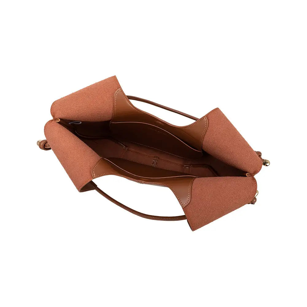 Tracy Recycled Vegan Shoulder Bag - Saddle