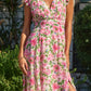 Send Love Plunging Tuck Maxi Dress