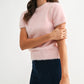 Frances Fuzzy Knit Short Sleeve Sweater Top