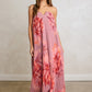 Dahlia Garden Pleated Column Maxi Dress