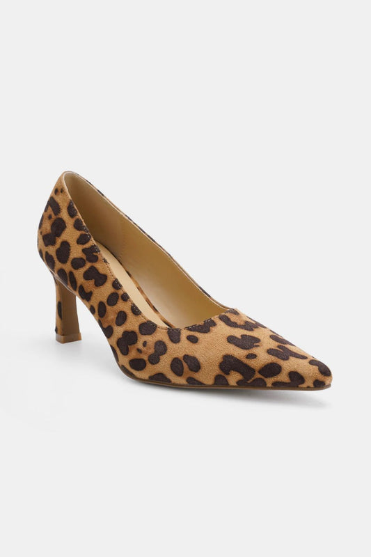 McCartney Faux Suede Leopard Point Toe Pumps