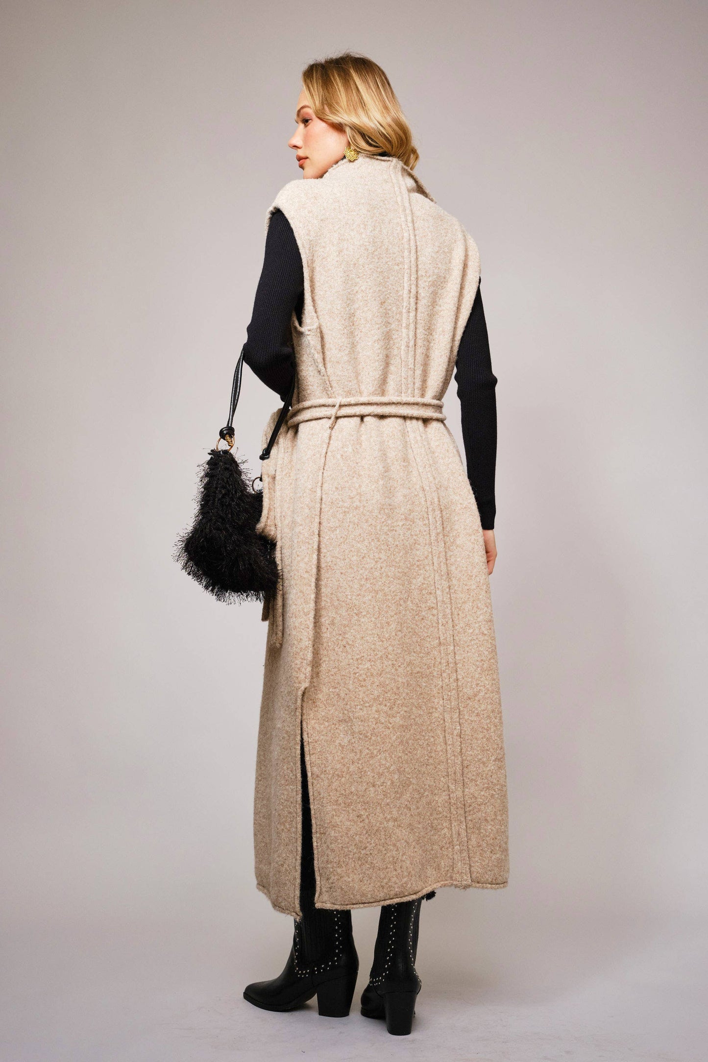 Jasmin Wool Blend Maxi Cardigan Vest