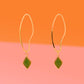 Abstract Dainty Hoops - Green