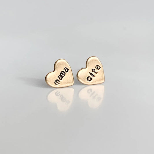 Mama Cita, Hand Stamped Earrings
