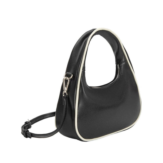 Sarita Black Recycled Vegan Leather Top Handle Bag