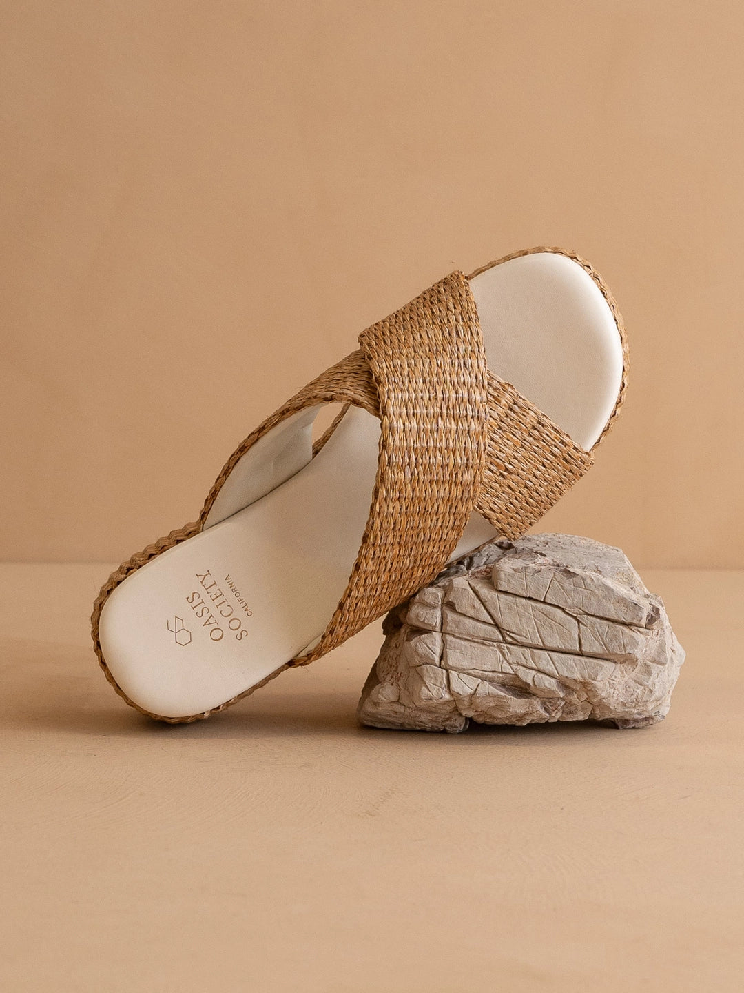 The Fresno Raffia Platform Sandal - Camel