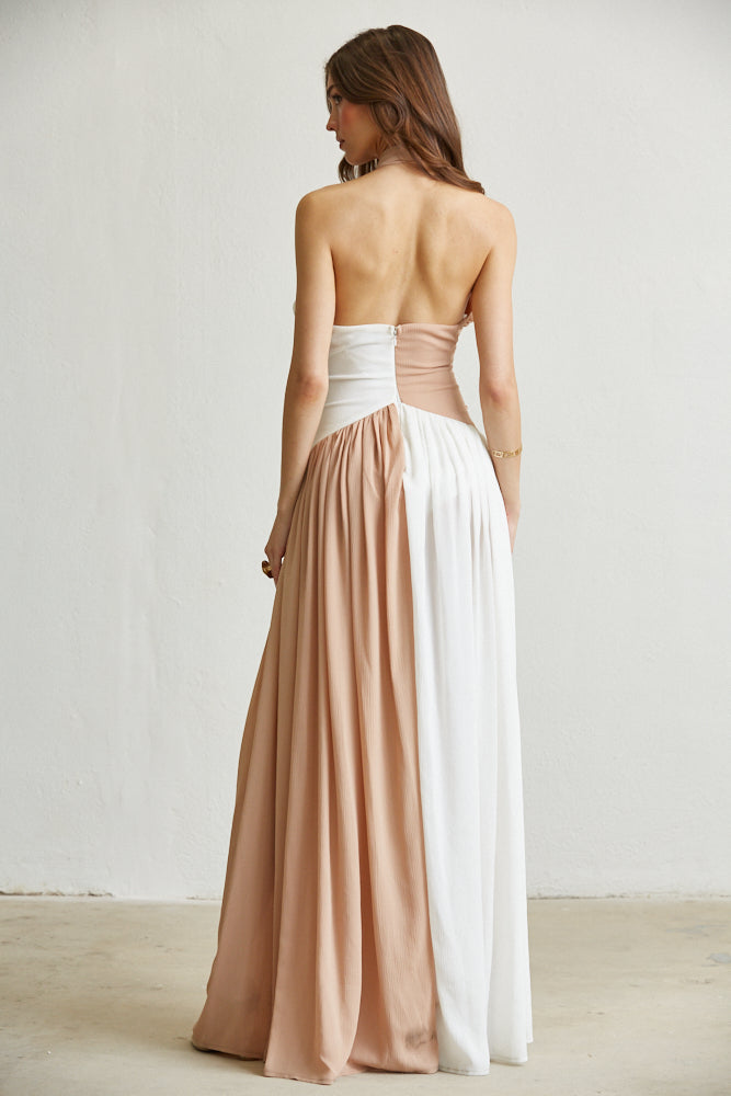 Breeze Two-Tone Slit Dress