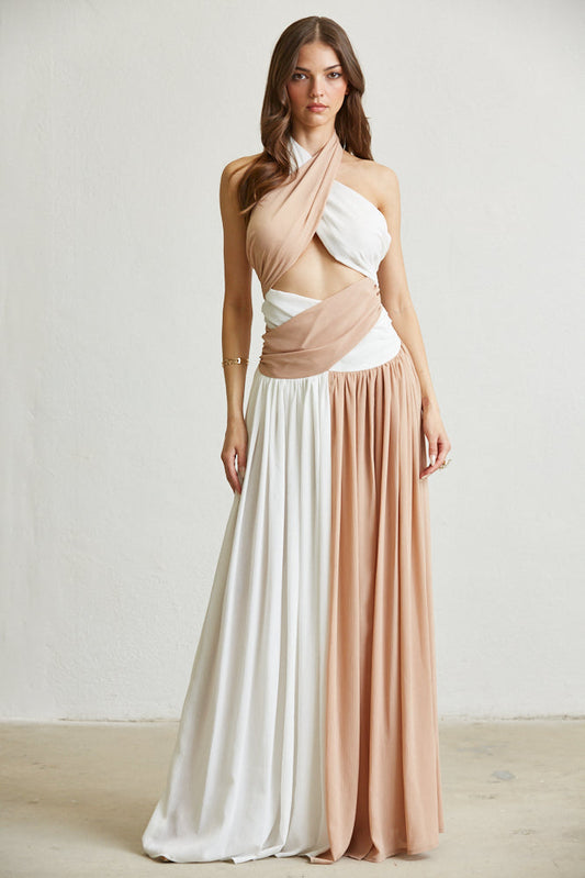 Breeze Two-Tone Slit Dress