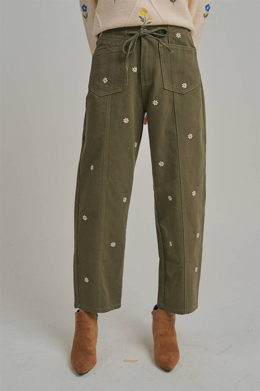Kristin Embroidered Relaxed Pants