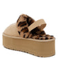 Kutchu Leopard Faux Fur Platform Classic Slingback